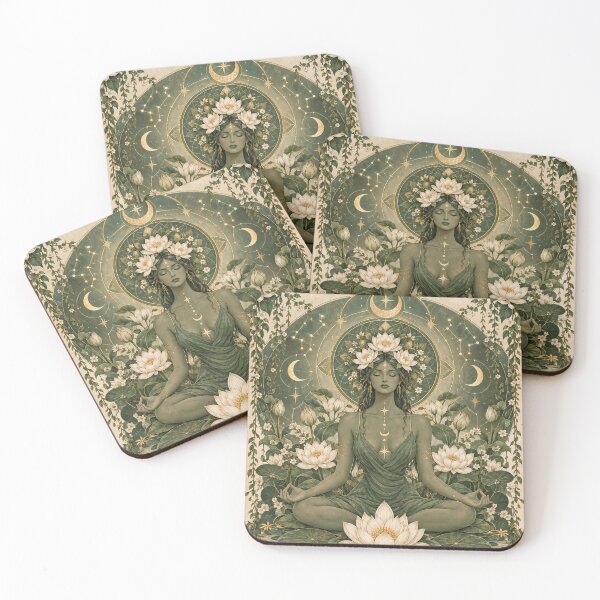 Item preview, Breathe Deep Lotus Goddess Celestial Meditation Wall Art designed and sold by Cary-s.