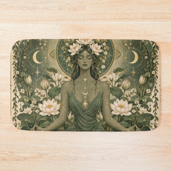 Item preview, Breathe Deep Lotus Goddess Celestial Meditation Wall Art designed and sold by Cary-s.