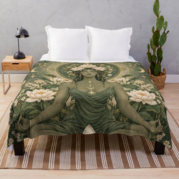 Item preview, Breathe Deep Lotus Goddess Celestial Meditation Wall Art designed and sold by Cary-s.