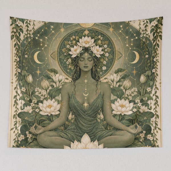 Item preview, Breathe Deep Lotus Goddess Celestial Meditation Wall Art designed and sold by Cary-s.