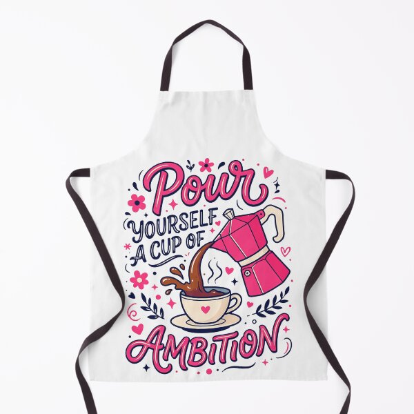 Item preview, Pour Yourself A Cup Of Ambition Pink Coffee Pot Motivational Quote Fan Apparel designed and sold by slmfams.