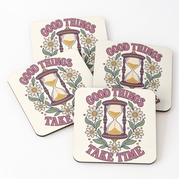Item preview, Good Things Take Time Floral Hourglass designed and sold by Mostafa Studio.