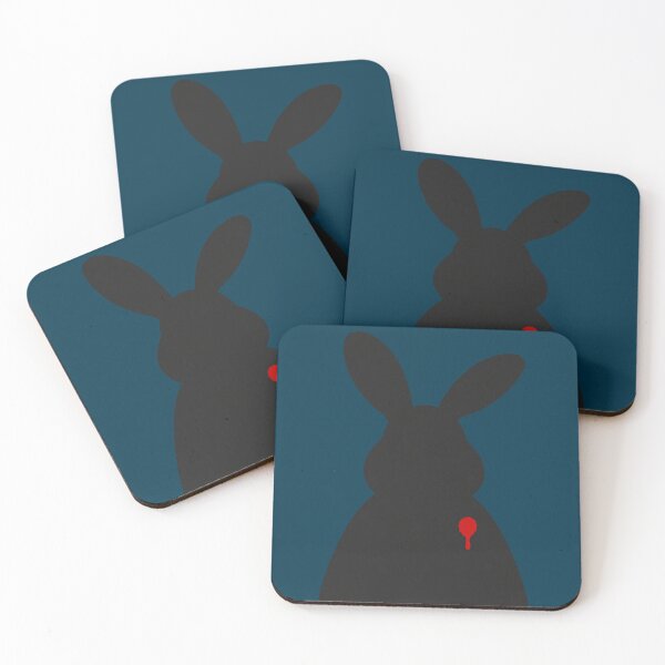 Item preview, Black Rabbit Red Accent Minimal Design designed and sold by PUNserious.