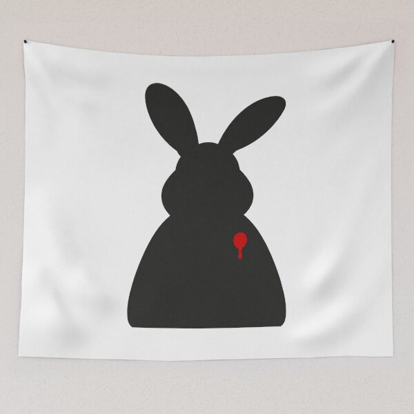 Item preview, Black Rabbit Red Accent Minimal Design designed and sold by PUNserious.
