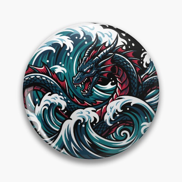 Item preview, Sea Dragon With Ocean Waves designed and sold by TontikDesign.