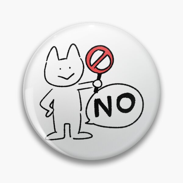 Item preview, Funny No Cat Sticker – Cute Kawaii Cat with Stop Sign, Meow Moments designed and sold by lazydayz16.