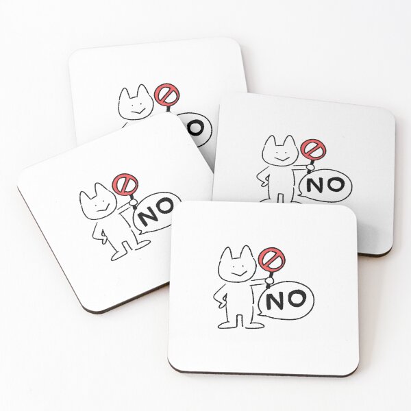 Item preview, Funny No Cat Sticker – Cute Kawaii Cat with Stop Sign, Meow Moments designed and sold by lazydayz16.