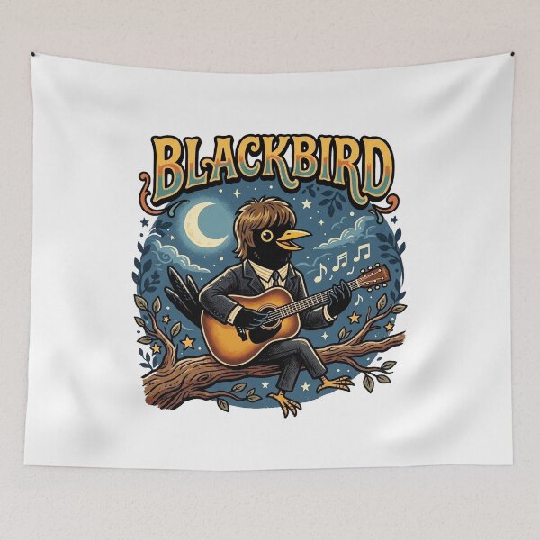 Item preview, Paul McCartney Blackbird Acoustic Guitar Typography designed and sold by Bad-Decisions-Designs.