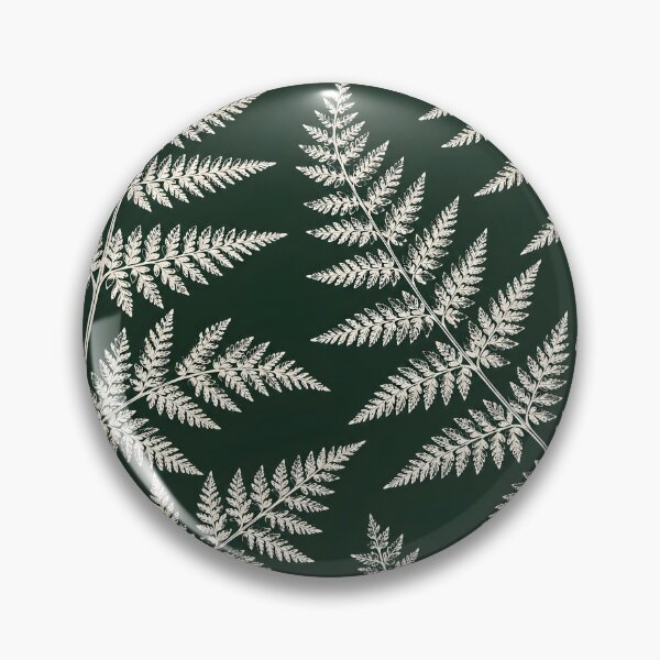 Item preview, Vintage Botanical Fern Leaves Dark Green Line Art designed and sold by Sybille-Yates.