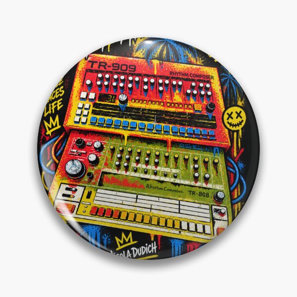 Item preview, Music Is Life – Retro Drum Machine Electronic Music Graffiti designed and sold by NicolaDudich.