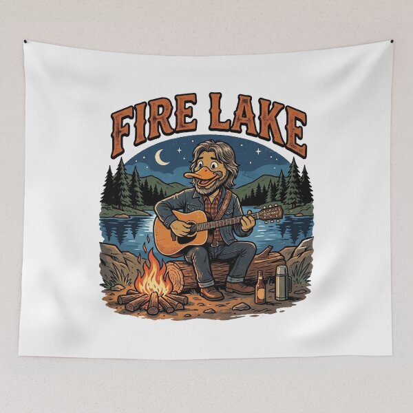 Item preview, Bob Seger Fire Lake Duck Typography designed and sold by Bad-Decisions-Designs.