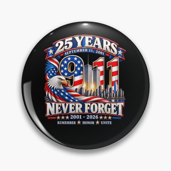 Item preview, 25 Years 9 11 Never Forget 2001 2026 Eagle American Flag Twin Towers Memorial Fan Apparel designed and sold by Sendowart.