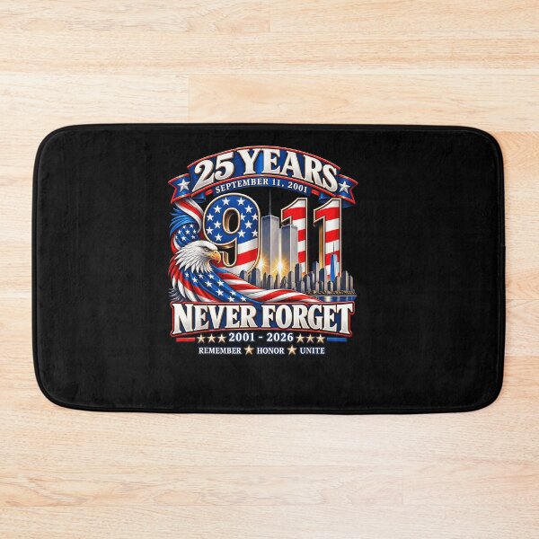 Item preview, 25 Years 9 11 Never Forget 2001 2026 Eagle American Flag Twin Towers Memorial Fan Apparel designed and sold by Sendowart.