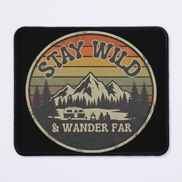 Item preview, Vintage Stay Wild Wander Far Retro Sunset Camping Outdoor T-Shirt Design designed and sold by lovepower.