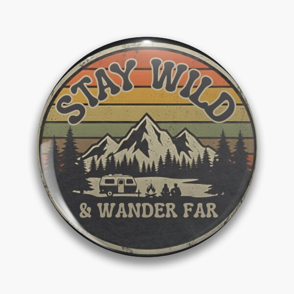 Item preview, Vintage Stay Wild Wander Far Retro Sunset Camping Outdoor T-Shirt Design designed and sold by lovepower.