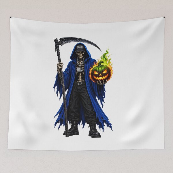 Item preview, halloween skeleton with pumpkin 3 designed and sold by natalik2024.