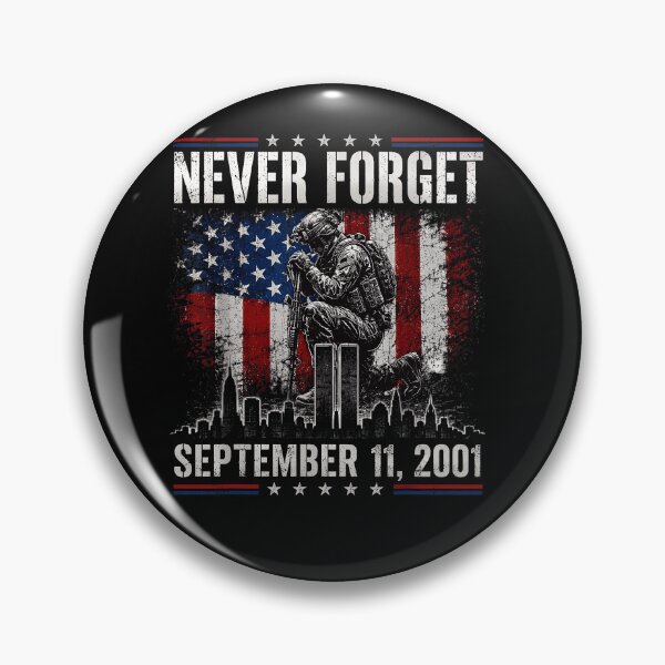 Item preview, Never Forget September 11 2001 Soldier Kneeling Twin Towers American Flag Memorial Fan Apparel designed and sold by Sendowart.