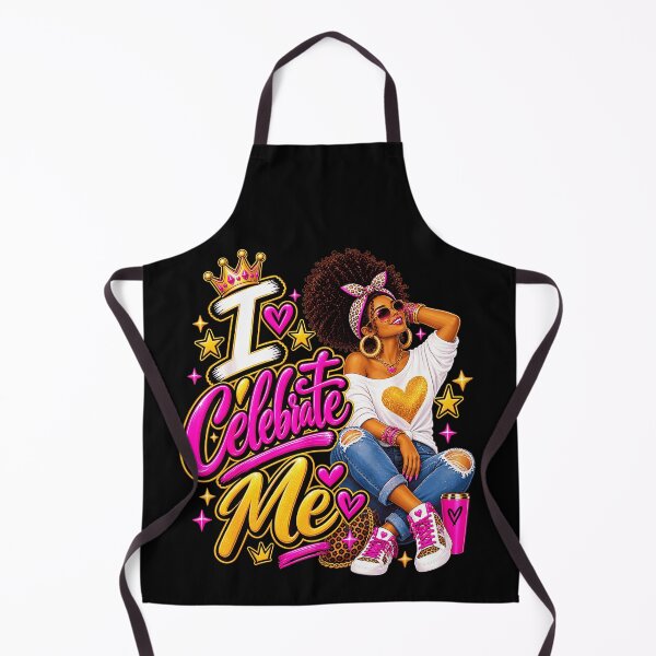 Item preview, I Celebrate Me Confident Black Woman Pink Gold Crown Self Love Empowerment Fan Apparel designed and sold by Sendowart.
