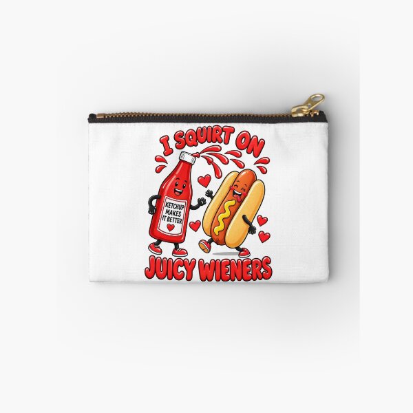 Item preview, I Squirt on Juicy Wieners Funny Ketchup Hot Dog Food Pun T-Shirt designed and sold by LandFinStudio.