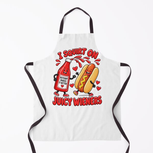 Item preview, I Squirt on Juicy Wieners Funny Ketchup Hot Dog Food Pun T-Shirt designed and sold by LandFinStudio.