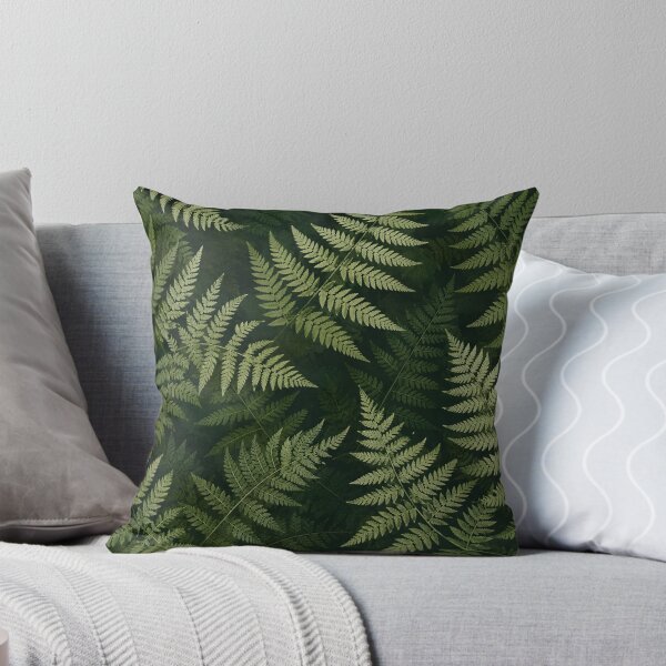 Item preview, Vintage Botanical Fern Leaves Dark Green Line Art designed and sold by Sybille-Yates.