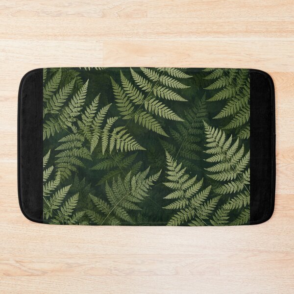 Item preview, Vintage Botanical Fern Leaves Dark Green Line Art designed and sold by Sybille-Yates.