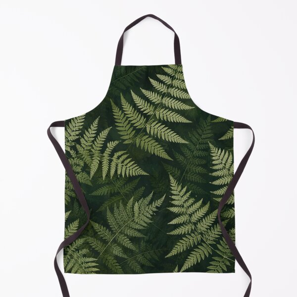 Item preview, Vintage Botanical Fern Leaves Dark Green Line Art designed and sold by Sybille-Yates.