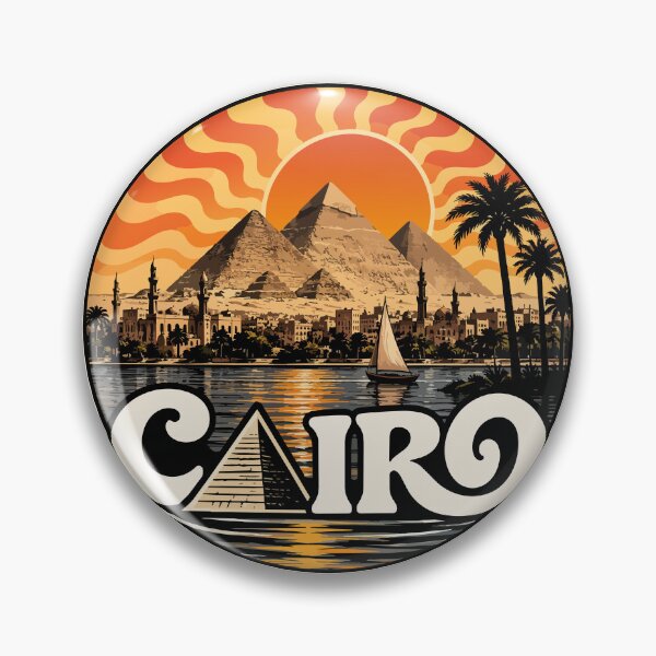 Item preview, Cairo Egypt Piramids Trippy Art Travel Vintage designed and sold by TomFrontierArt.