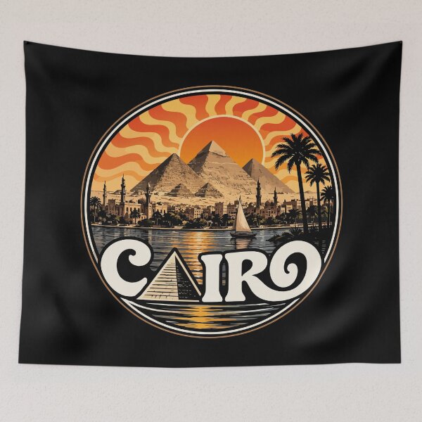 Item preview, Cairo Egypt Piramids Trippy Art Travel Vintage designed and sold by TomFrontierArt.