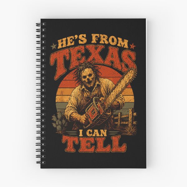 Item preview, Hes From Texas I Can Tell Leatherface Chainsaw Retro Sunset Horror Movie Fan Apparel designed and sold by Sendowart.