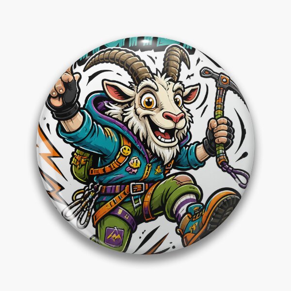 Item preview, Climb Higher Mountain Goat Mascot Graphic designed and sold by InkDriveStudio.