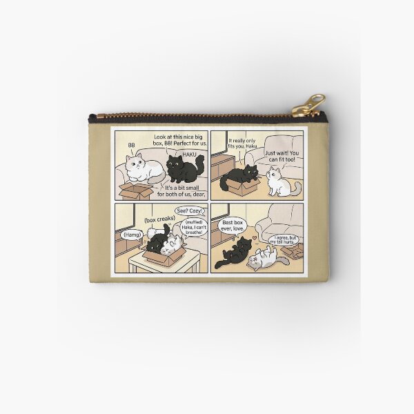 Item preview, Funny Black Cat and White Cat Comic - If It Fits I Sits Box Story designed and sold by PetalsPaws.