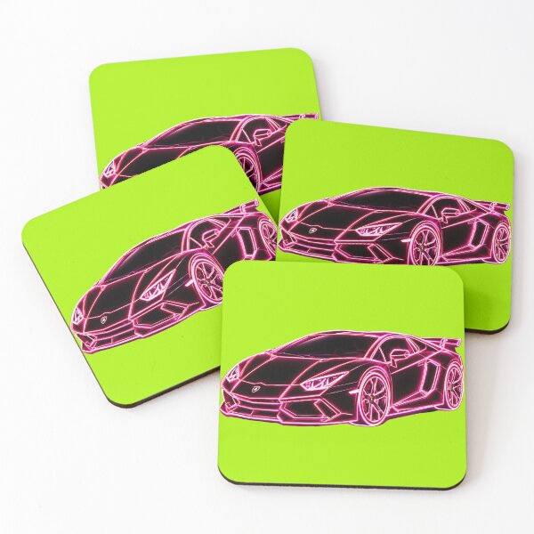 Item preview, Neon Pink Supercar Line Art designed and sold by MagicCrystal.