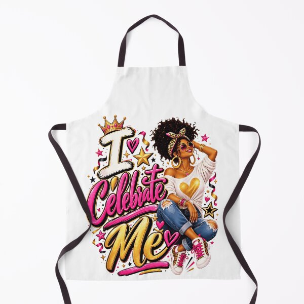 Item preview, I Celebrate Me Confident Black Woman Pink Gold Crown Self Love Empowerment Fan Apparel designed and sold by Sendowart.