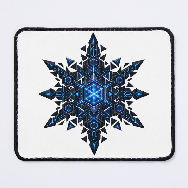Item preview, Futuristic Cyber Snowflake Circuit Mandala designed and sold by FUIRY .