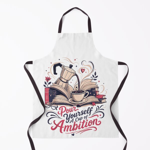 Item preview, Pour Yourself A Cup Of Ambition Coffee Books Open Pages Motivational Quote Fan Apparel designed and sold by slmfams.