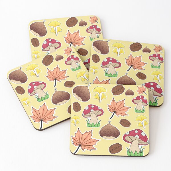 Item preview, November Cozy Autumn – Zentangle Mushrooms & Falling Leaves Pattern designed and sold by FioreDiCiliegio.