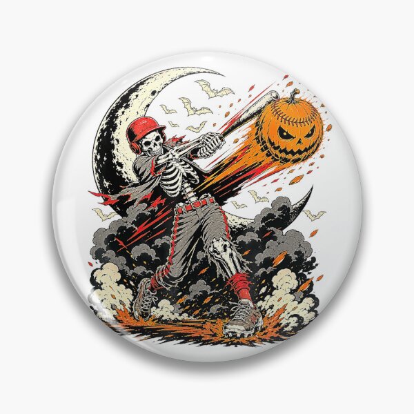 Item preview, Baseball Skeleton Halloween T-Shirt | Men & Boys Spooky Sports Tee designed and sold by tshirtsmk.