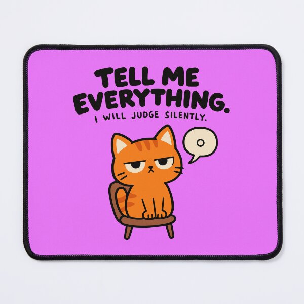 Item preview, Tell Me Everything – Funny Orange Cat Judging Silently designed and sold by MewMade.