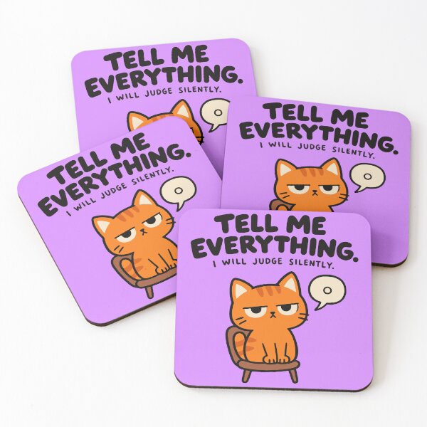Item preview, Tell Me Everything – Funny Orange Cat Judging Silently designed and sold by MewMade.