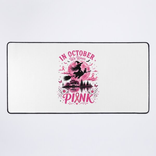 Item preview, In October We Wear Pink Ribbon Witch Halloween Awareness designed and sold by DYAFLK.
