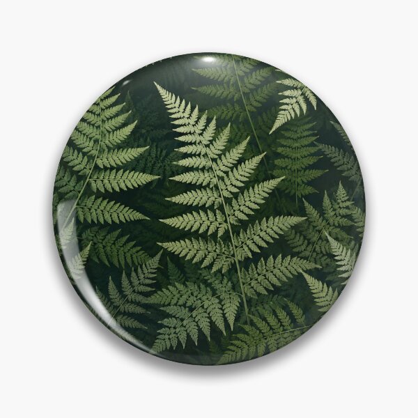 Item preview, Vintage Botanical Fern Leaves Dark Green Line Art designed and sold by Sybille-Yates.