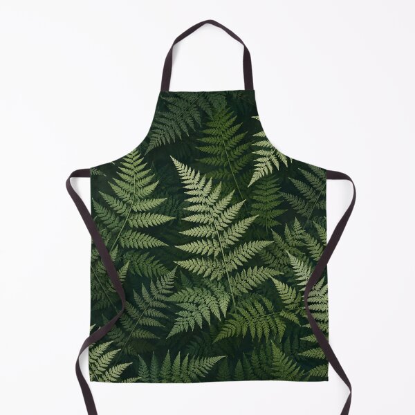 Item preview, Vintage Botanical Fern Leaves Dark Green Line Art designed and sold by Sybille-Yates.