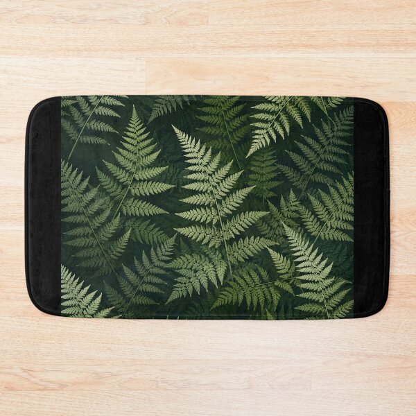 Item preview, Vintage Botanical Fern Leaves Dark Green Line Art designed and sold by Sybille-Yates.