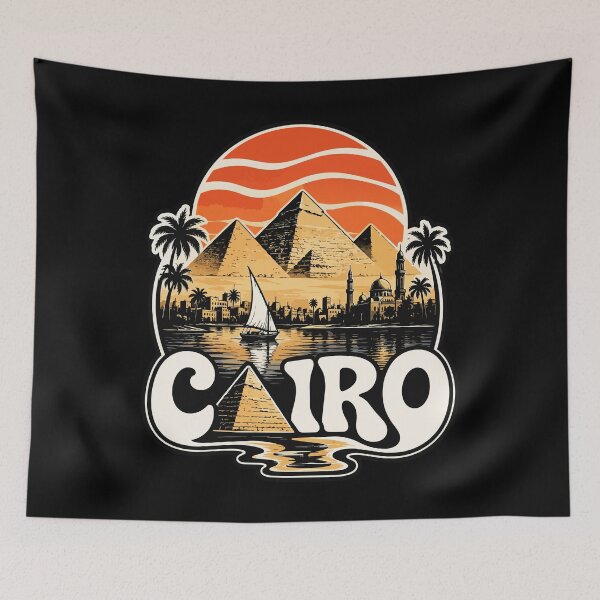 Item preview, Cairo Egypt Piramids Trippy Travel Retro designed and sold by TomFrontierArt.