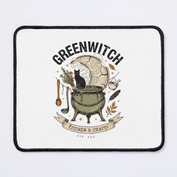 Item preview, Greenwitch Kitchen Witch Cauldron Halloween Design Graphic Tee v15 designed and sold by DarylWelsh2024.