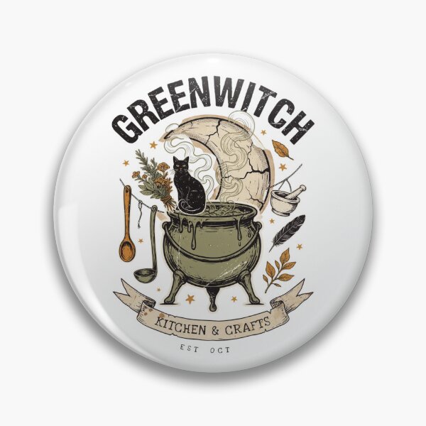 Item preview, Greenwitch Kitchen Witch Cauldron Halloween Design Graphic Tee v15 designed and sold by DarylWelsh2024.