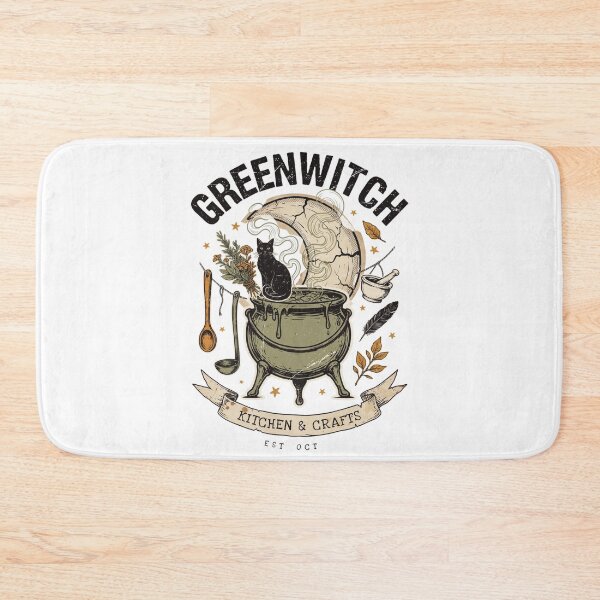 Item preview, Greenwitch Kitchen Witch Cauldron Halloween Design Graphic Tee v15 designed and sold by DarylWelsh2024.
