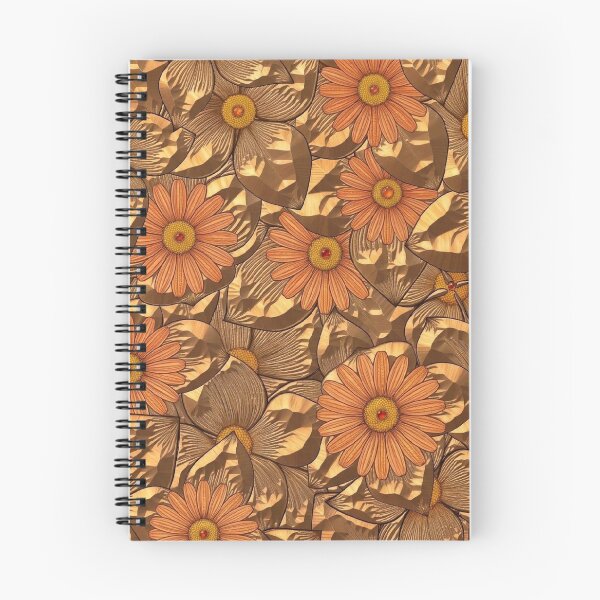 Item preview, Golden Bronze Floral Pattern - Vintage Botanical Daisy Art designed and sold by hepopatterns.
