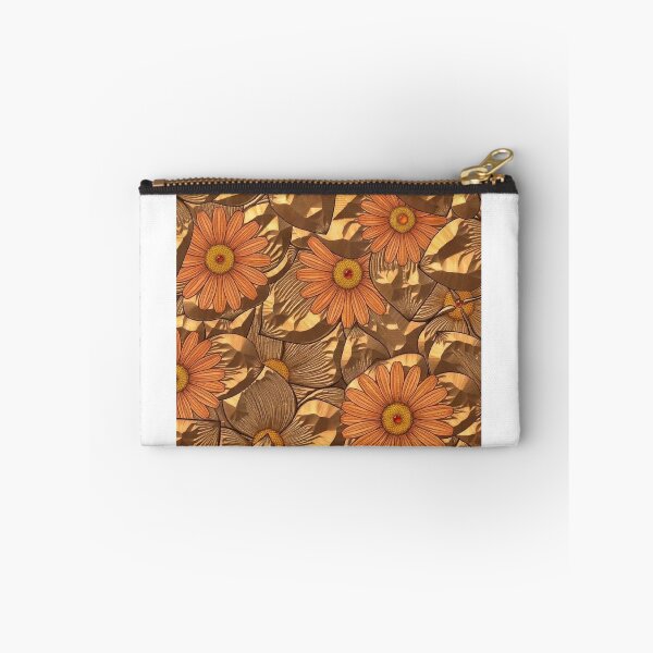 Item preview, Golden Bronze Floral Pattern - Vintage Botanical Daisy Art designed and sold by hepopatterns.